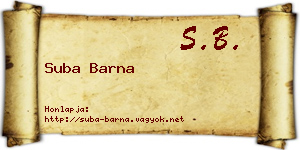 Suba Barna névjegykártya