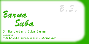 barna suba business card